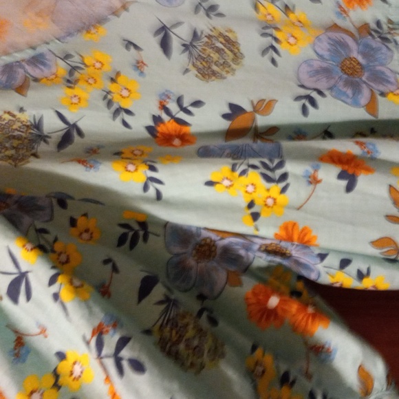 A.N.A teal blue floral short sleeve short dress - Picture 4 of 6